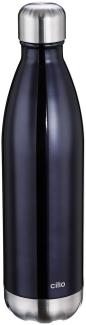 Isolierflasche Elegante, Edelstahl metallic schwarz 0,75 Liter