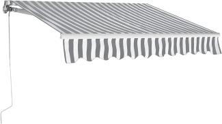 COSTWAY 3 x 2,5 m Gelenkarmmarkise Sonnenmarkise Balkonmarkise Terrassenmarkise Klemmmarkise mit Kurbel für Balkon und Veranda (Grau und weiß)