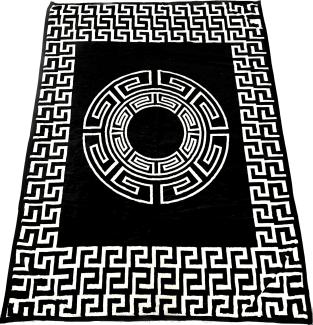 Almina Decke 160x220cm 1 Person Schwarz-Weiß Muster Tagesdecke Kuscheldecke Wohndecke Fleecedecke Bettdecke Motiv 3