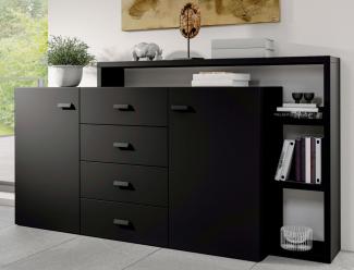 Sideboard "Bota" Kommode 180cm schwarz matt