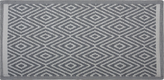 Outdoor Teppich hellgrau 90 x 150 cm geometrisches Muster Kurzflor SIKAR