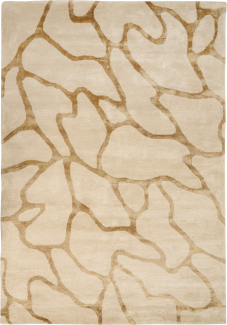 Teppich Viskose beige 160 x 230 cm geometrisches Muster Kurzflor MAKOLA