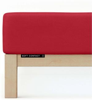 Schlafgut Jersey Spannbetttuch Soft Contact | 120x200 - 130x200 cm | red-deep