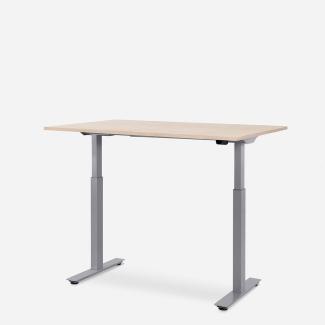 120 x 80 cm WRK21® SMART - Mandal Ahorn / Grau elektrisch höhenverstellbarer Schreibtisch