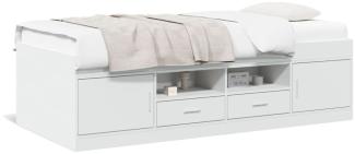 vidaXL Tagesbett mit Schubladen Weiß 100x200 cm Holzwerkstoff