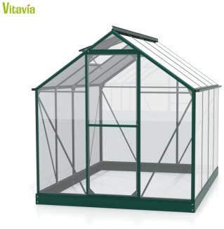 Vitavia Gewächshaus Triton 5000 ESG Glas BxT 198x256cm smaragd + Fundamentsrahmen
