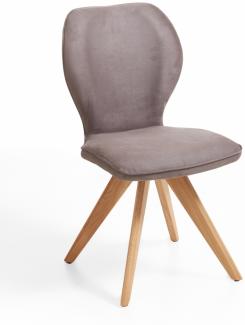 Niehoff Sitzmöbel Colorado Trend-Line Design-Stuhl Wildeiche/Polyester - 180° drehbar Nirvana schlamm