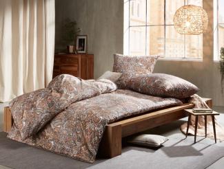 Mako Satin Paisley Bettwäsche orientalisch caramel braun 240x220 + 2x 80x80