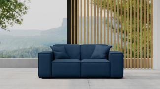 Gartensofa Loungesofa Sofa 2-Sitzer SUMMER wetterfester Stoff NXL Dunkelblau