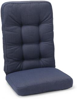 Texas 90 Polsterauflage Sitz/Rücken hoch 127x56x11 cm, dunkelblau gerippt