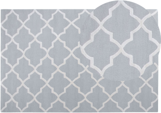 Teppich grau 200 x 300 cm marokkanisches Muster Kurzflor SILVAN