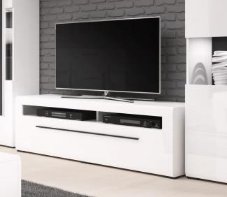 Lowboard "Tulsa" TV-Unterschrank MDF weiß Hochglanz 160cm