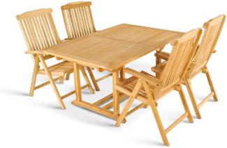 Gartenmöbel Set 5tlg Teak Gartentisch ausziehbar 180-240 cm KUBA/ARUBA 51875712