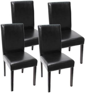 4er-Set Esszimmerstuhl Stuhl Küchenstuhl Littau ~ Kunstleder, schwarz dunkle Beine