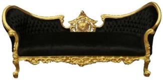 Casa Padrino Barock Sofa Vampire Schwarz/Gold - Limited Edition - Lounge Couch