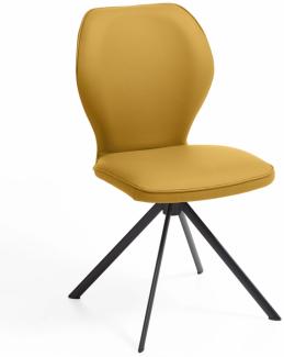 Niehoff Sitzmöbel Colorado Trend-Line Design-Stuhl Eisengestell - Leder - 180° drehbar Napoli senf