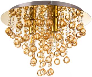 Nino Leuchten Deckenleuchte 3-flammige Deckenlampe Glasbehang Gold Rund 63040345