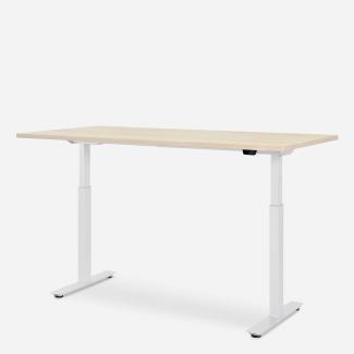 160 x 80 cm WRK21® SMART - Mandal Ahorn / Weiss elektrisch höhenverstellbarer Schreibtisch