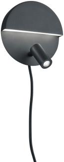 Wandleuchte Jugendzimmerleuchte Lampe LED 6W 2,3 W mit Schalter MARIO schwarz