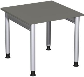 Schreibtisch '4 Fuß Pro' höhenverstellbar, 80x80cm, Graphit / Silber