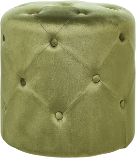 Pouf Samtstoff grün rund ⌀ 40 cm COROLLA