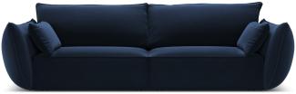 Micadoni 3-Sitzer Sofa Kaelle | Bezug Royal Blue | Beinfarbe Black Plastic