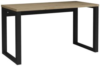 Schreibtisch RAMO, 135x76,2x65, Eiche artisan/schwarz