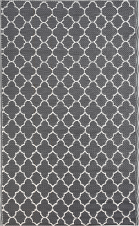 Outdoor Teppich grau 120 x 180 cm marokkanisches Muster Kurzflor SURAT