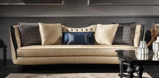 Casa Padrino Luxus Barock Sofa Gold / Schwarz 257 x 100 x H. 86 cm