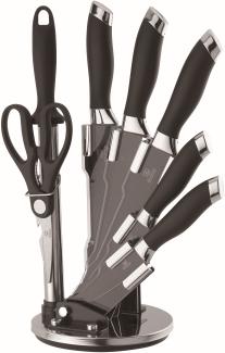 Zellerfeld Messerset 8-teilig Klingen Küchenmesser Kochmesser Messer Schwarz/Silber