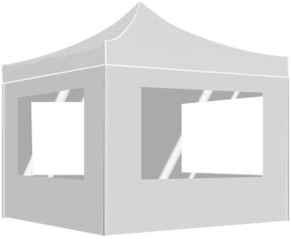 Profi-Partyzelt Faltbar mit Wänden Aluminium 3×3m Weiß