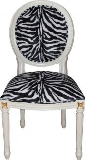 Casa Padrino Barock Esszimmer Stuhl Mod2 Zebra / Creme - Barock Möbel