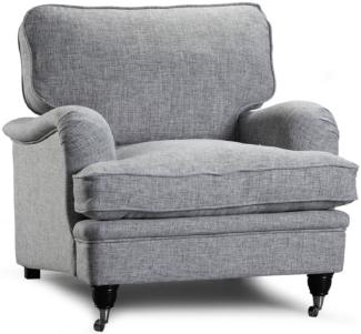 Casa Padrino Luxus Sessel Grau / Schwarz 90 x 98 x H. 92 cm - Wohnzimmer Sessel - Wohnzimmer Möbel - Luxus Kollektion