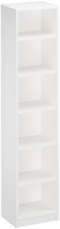 Erst-Holz Bücherregal, Holzregal Kiefer massiv in weiß, Höhe 180 cm