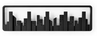 Umbra Skyline Schwarz Garderobenhaken mit 5 beweglichen Haken Garderobenleiste aus Kunsts