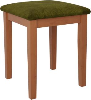 Hocker T3, Schemel bis 120 kg, aus Buchenholz, 36x36x47 cm (Stoff: Zetta 297, Holzfarbe: Erle)