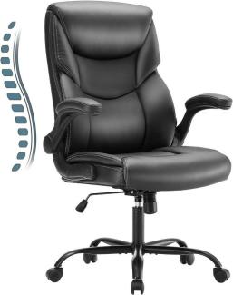 DUMOS Chefsessel Ergonomic Bürostuhl Pu-Leder Office Chair Armlehnen Drehbaren Rädern, Maximale Belastung 150 kg, Höhenverstellung, Rückenlehnenverstellung