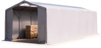 Zelthalle 6x12m Lagerzelt Industriezelt 3m Seitenhöhe PVC Plane 850 N mit Oberlicht grau 100% wasserdicht mit Reißverschlusstor