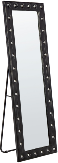 Stehspiegel aus Kunstleder 50 x 150 cm Schwarz ANSOUIS