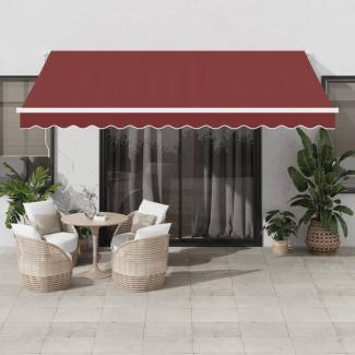 Markise Manuell mit LED Weinrot 400x300 cm 3214974