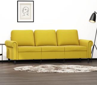 vidaXL 3-Sitzer-Sofa Gelb 180 cm Samt