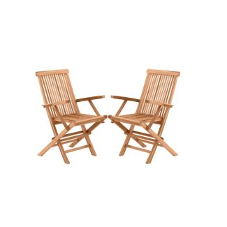 Gartensessel 2er-Set Teak Klappstuhl Hochlehner Gartenstuhl Holzstuhl massiv