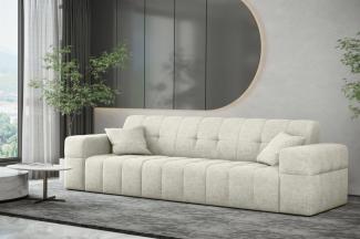 Sofa Designersofa NANCY 3-Sitzer in Stoff Perfekt Harmony Pearl