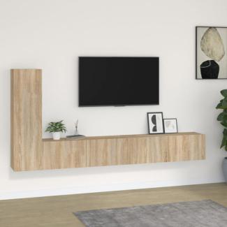 3-tlg. TV-Schrank-Set Sonoma-Eiche Holzwerkstoff (Farbe: Braun)