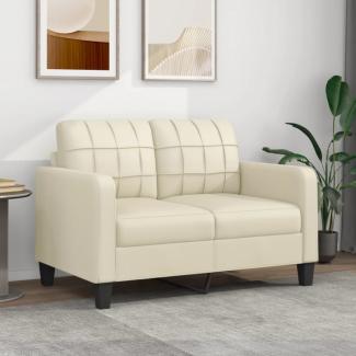 2-Sitzer-Sofa Creme 120 cm Kunstleder (Farbe: Creme)