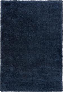 Strapazierfähiger und Kuscheliger Hochflor-Teppich LYNE von Kadima Design. Farbe: Blau, Größe: 80x150 cm