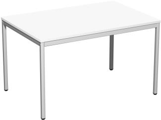 Schreibtisch, 120x80cm, Weiß / Lichtgrau