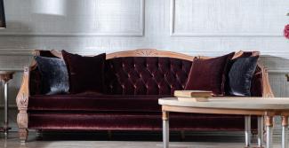 Casa Padrino Luxus Barock Wohnzimmer Sofa Bordeauxrot / Beige - Prunkvolle Barock Wohnzimmer & Hotel Möbel