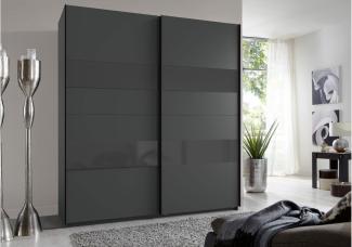 Schwebetürenschrank ALTONA 2-trg. graphit Glas grey 180 cm