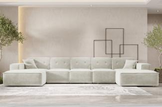 Wohnlandschaft Sofa U-Form CESINA XL in Stoff Perfect Harmony Cremeweiß